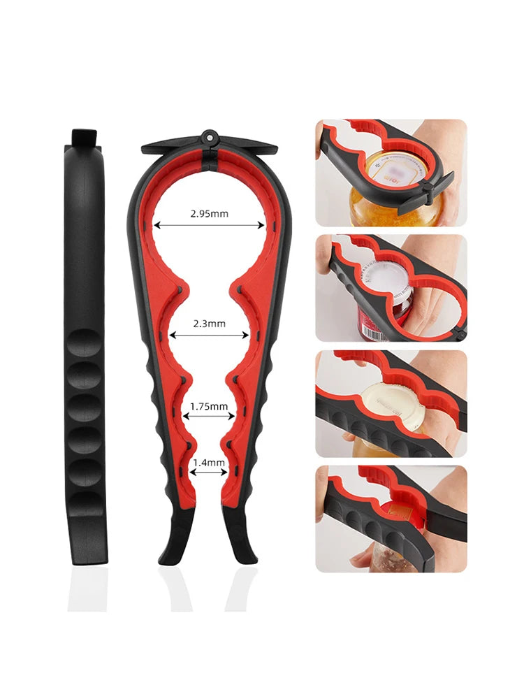 Can Opener Multi Functional Four In One Beverage Bottle Opener Cap Twister Four Position Can Opener Anti Slip Cap Twister