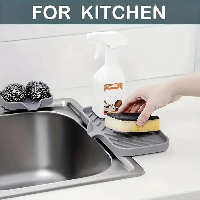 Silicone Kitchen Sink Tray Japanese-style Bathroom Toilet Water-free Silicone Soap Box Drain Mat Sink Splash Dry Size Drain Mat