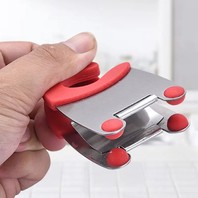 Pot Clip/Stainless Steel Pot Holder For Spoon Rest Silicone And Anti Scald Grip Easy Pot Fixed Clamp Kitchen Accessories Tools